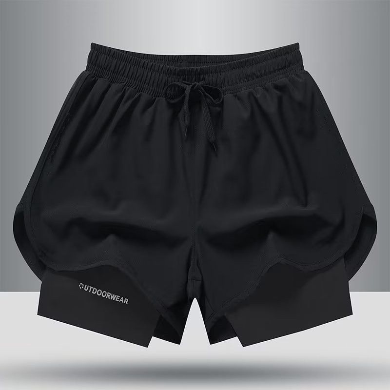 Roupas masculinas fitness shorts esportivos corrida calças forradas treinamento anti exposição três pontos basquete shorts casuais_voghion.com