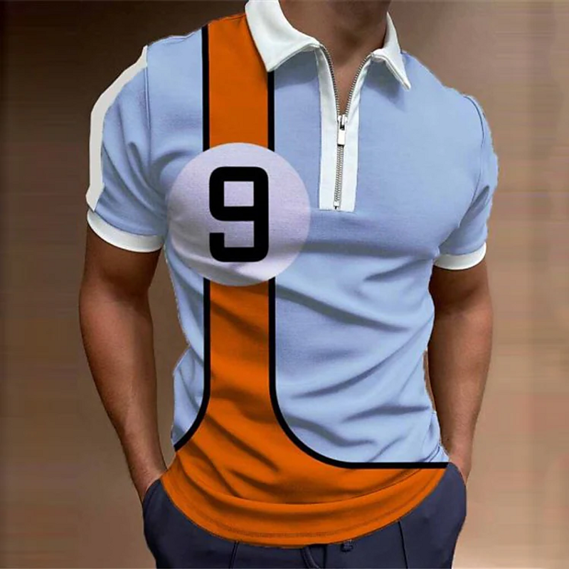 Men's short-sleeved Polo shirt clothing 3d men's lapel T-shirt top summer street fashion men's sports top_voghion.com