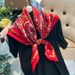 Simulated Silk 90 Small Square Women's Fashion Versatile Colored Printed Scarf, Satin Face_voghion.com