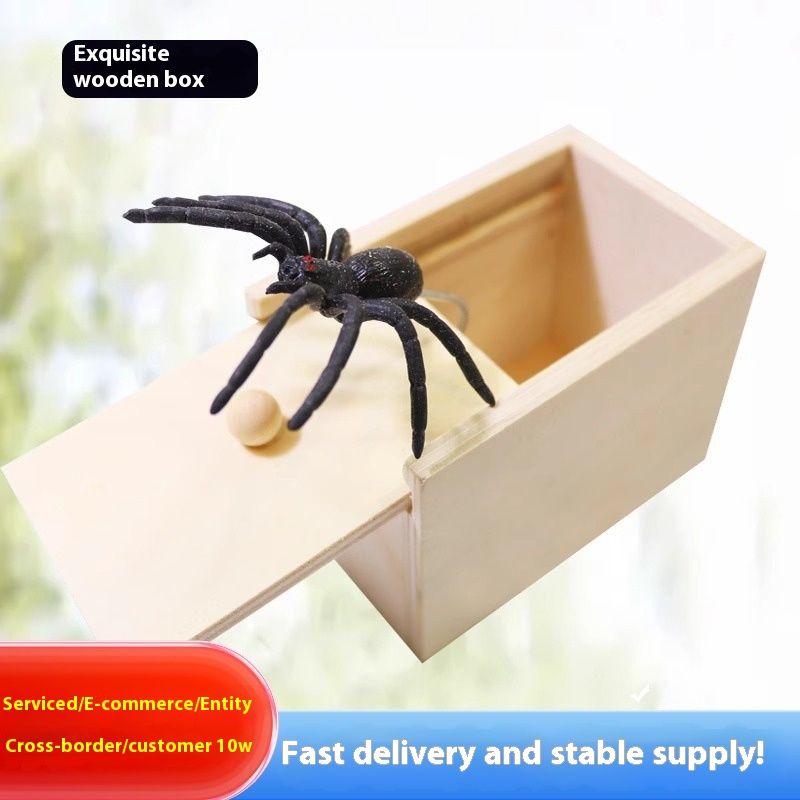 Aprilscherz Überraschungskäfer Holzspielzeug Horror Kleine Box Shooter Spinnentrick Artefakt Unfug_voghion.com