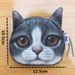 New Folded Ear Gray Short Hair Cat Meow Star Coin Purse 3D Animal Head Cute Pet Style_voghion.com