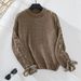 Women's Knit Sweater With Bow Tie Detail - Oversized Casual Long Sleeve Pullover For Fall & Winter_voghion.com