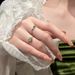 French Court-Inspired Olive Green Zircon Ring - Elegant Luxury Open Design For Women_voghion.com