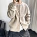 Men's Casual Button-Up Knit Cardigan, Loose Fit Long Sleeve Sweater For Spring & Fall, Stylish Open-Front Coat_voghion.com