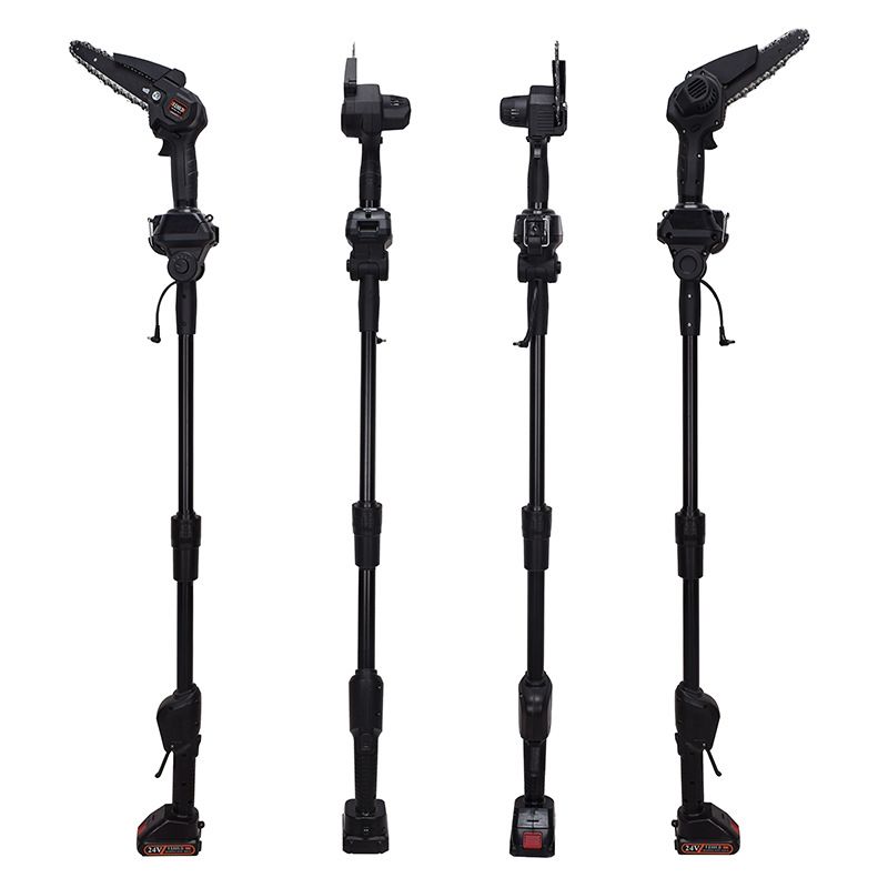 Motosserra elétrica leve com bateria de íons de lítio e haste extensível para aparar árvores, podar e cortar madeira_voghion.com