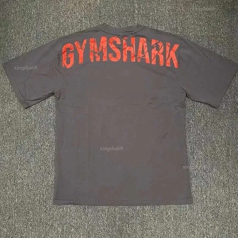 Europeisk och amerikansk Muscle Shark Street Fiess Sports kortärmad herr-T-shirt Chris Training Strength Loose Top_voghion.com