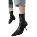 Soft, Soft, Huge, Comfortable, Brown Pointed, Slim, High-heeled, Skinny, Elastic Socks, Boots, Sexy Women's Short Boots_voghion.com