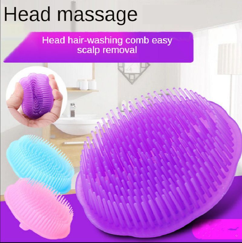2pcs Silicone Head Massager Hair Combs Shampoo Scalp Massage Hair Washing Comb Body Shower Brush Bath Spa Slimming Beauty Tools_voghion.com