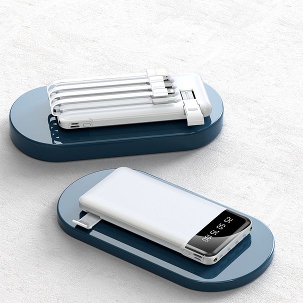 20000mAh Power Bank With Built-in Cables | Portable Charger For IPhone Android | Fast Charging 10W | Custom Logo Option | Travel Essentials_voghion.com