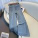 Women’s Clothing Slightly Flared Wide Leg Jeans For Women In Spring And Autumn New Hot Selling Small Light Colored Straight Flared Pants_voghion.com