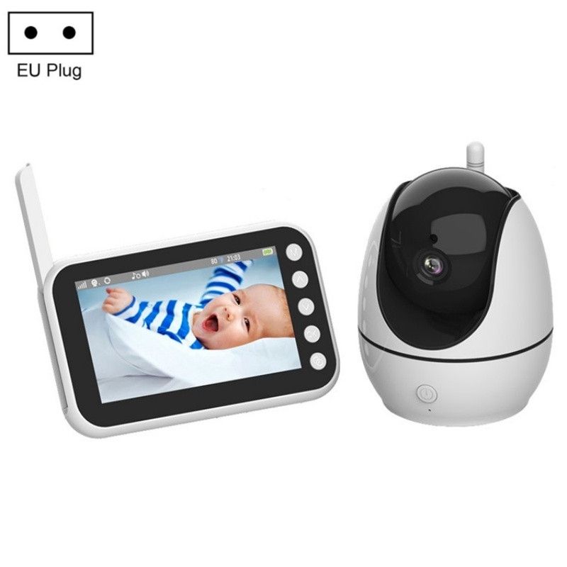 ABM200 Support Two-Way Voice Temperature Display 4.5-inch Video Baby Monitor Music Player(EU Plug)_voghion.com