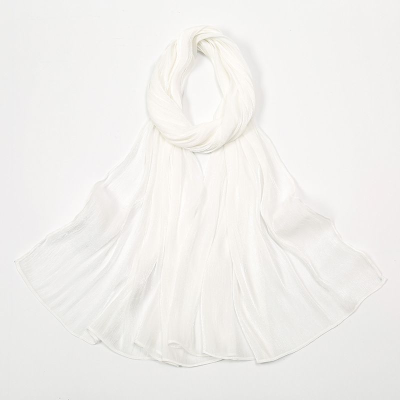 Sciarpe da donna, sciarpa lunga, traspirante, in chiffon di seta brillante, semplice, in tinta unita, stile malese indonesiano, da donna_voghion.com