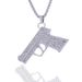 2025 Hip-hop Punk Style Personality Full Diamond Pistol Necklace Pendant Jewelry Personality Domineering Niche Sweater Chain_voghion.com