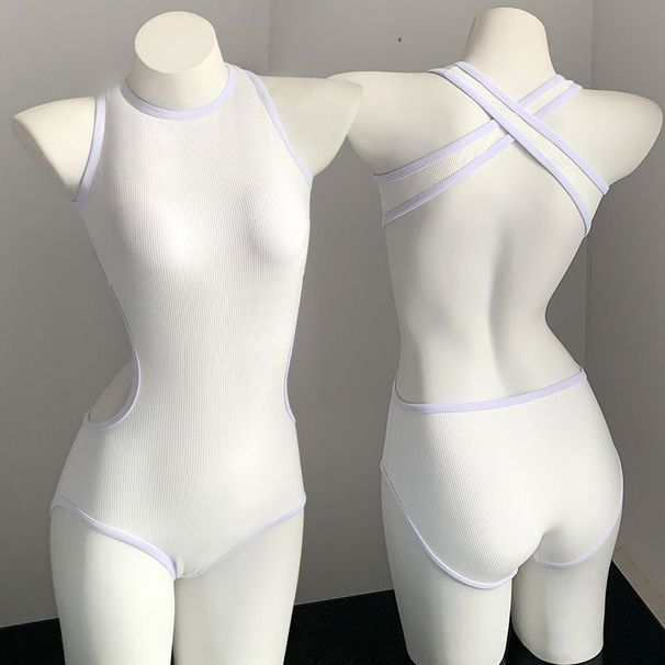 【Pulassi】 Moteriškas maudymosi kostiumėlis karštosiose versmėse 2024 m. vientisas su padalintu viršumi, aukščiausios kokybės lenktynių trikampio formos maudymosi kostiumėlis_voghion.com