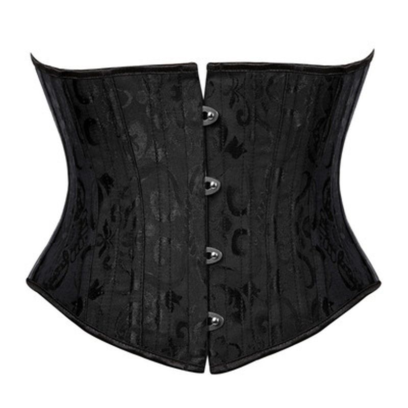 corsetto palazzo stile corto a quattro bottoni con struttura in acciaio con cintura e cintura jacquard modellante con clip in vita_voghion.com