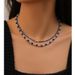 Collana con perline colorate in lapislazzuli retrò da donna, abbinabile, catena per clavicola semplice e alla moda, di alta qualità_voghion.com