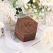 Solid Wood Hexagonal Magnetic Black Velvet Lined Walnut Single Jewelry Couple Ring Box_voghion.com