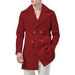 Klassischer zweireihiger Trenchcoat für Herren – Slim Fit, mittellanger Mantel mit Revers, lässiger Ganzjahres-Windbreaker, Grau/Schwarz/Rot/Armeegrün_voghion.com