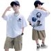New Boys' Basketball Tank Top & Shorts Set - Breathable Polyester Sports Outfit For Kids 8-14 Years, Sleeveless Athletic Two-Piece_voghion.com