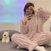 Autumn And Winter Flannel Pajamas Women's Season Thickened And Velvet Loungewear Suit_voghion.com