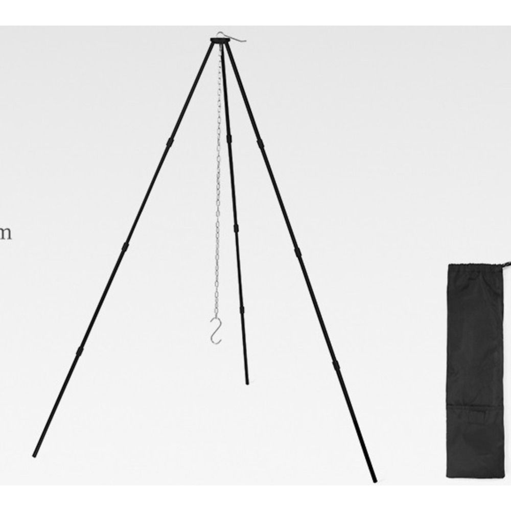 Treppiede in lega di alluminio per esterni, portatile, per falò, campeggio, barbecue, supporto pieghevole per pentola sospesa_voghion.com