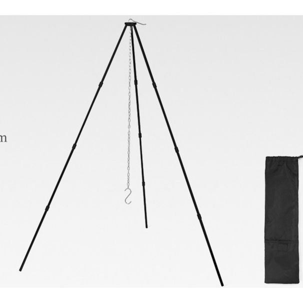 Treppiede in lega di alluminio per esterni, portatile, per falò, campeggio, barbecue, supporto pieghevole per pentola sospesa_voghion.com