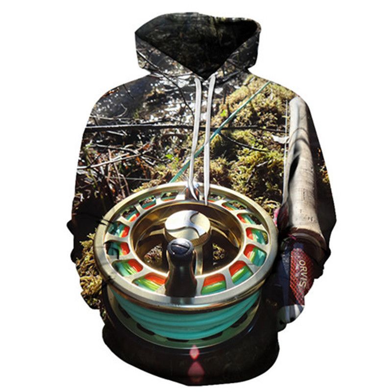 New For Men With 3D Digital Print Fish Pattern, Casual Unisex Hooded Sweatshirt_voghion.com