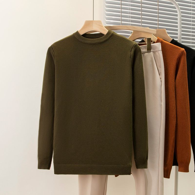 Pull à col rond pour homme, nouveau style d'automne, couleur unie, décontracté, tendance, simple et beau_voghion.com
