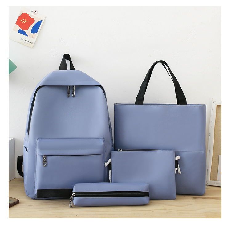 Damentaschen, neuer Schulranzen, vierteiliges Set, große Kapazität, Rucksackversion, einfache Art und Weise, lässig, Mittelschulschülerrucksack_voghion.com