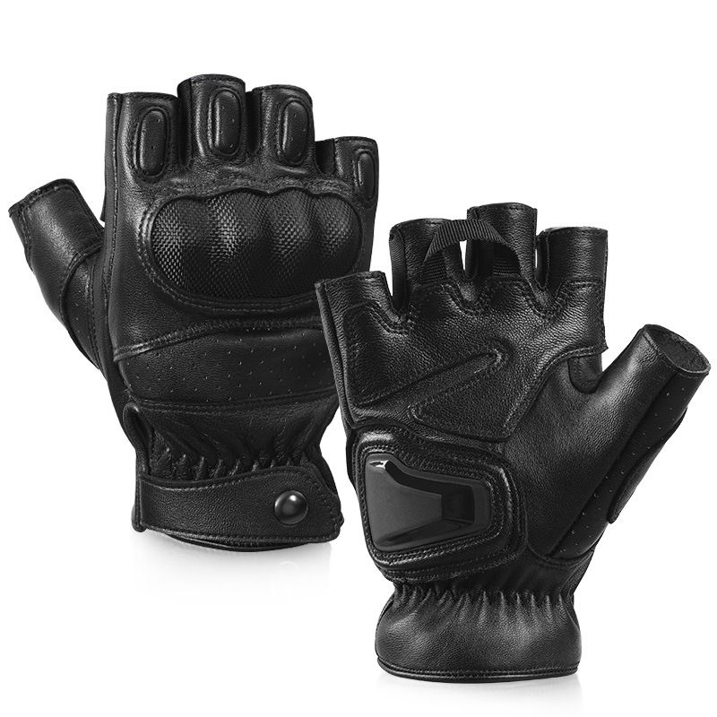 Neue Halbfinger-Handschuhe zum Radfahren, harte Schale, Kollisions- und rutschfeste Outdoor-Sportarten, Motorradtraining, taktische Handschuhe_voghion.com