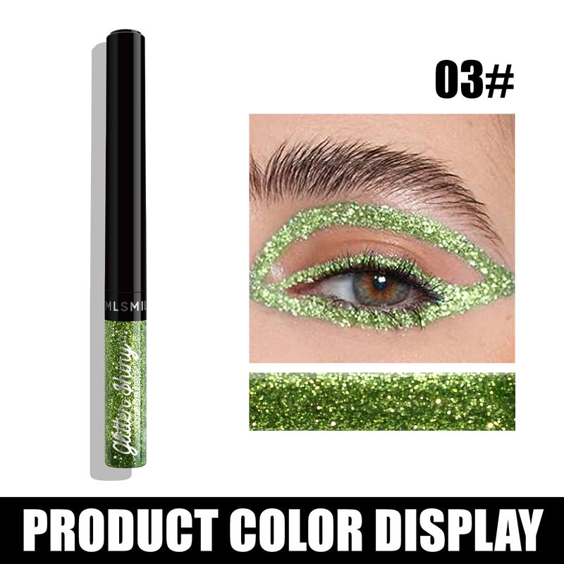 MLSMILE Perlglanz-Eyeliner, flüssiger Lidschatten mit Pailletten, wasserfest, wischfest_voghion.com