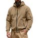 American Winter Men's Loose, Heavy-Duty, Fleece Zipper Hooded Workwear Commuter Casual Long-Sleeved Sweatshirt Jacket_voghion.com