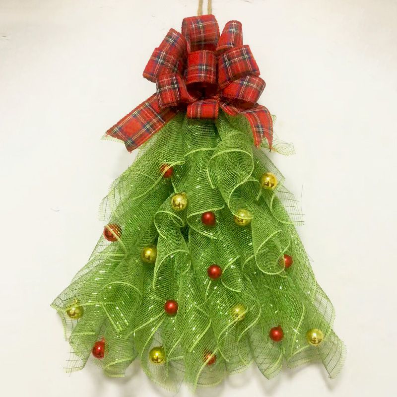 New Christmas tree simulation flower wreath door hanging home courtyard decoration props_voghion.com