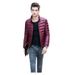 Doudoune à col montant et coupe slim pour homme – Manteau d'hiver léger avec extérieur en polyester (noir/bordeaux/bleu marine)_voghion.com