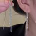 Silver ear line temperament long Galaxy tassel fashionable niche design high-end versatile new earrings_voghion.com