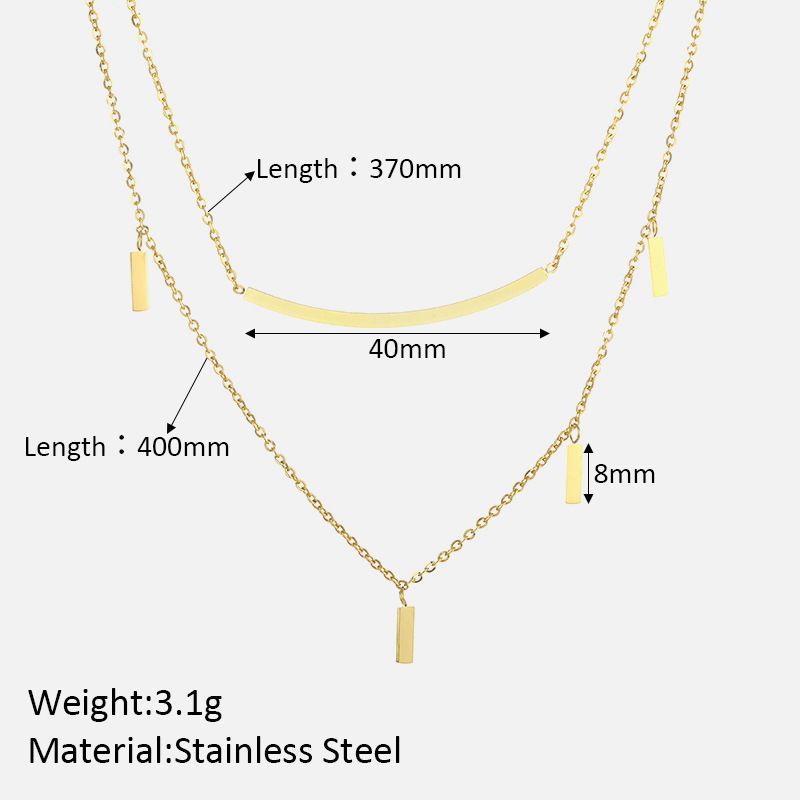 Collana coreana a doppio strato - Set di catene minimaliste per clavicola, gioielli a strati delicati per donna_voghion.com
