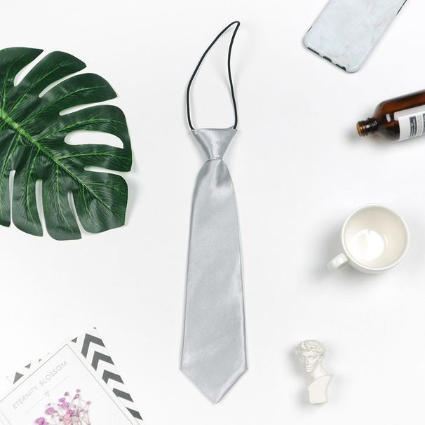 Children's Elastic Hair Ties Small Neckties Boys Girls Students Solid Color Stage Team Performance School Class Uniform_voghion.com