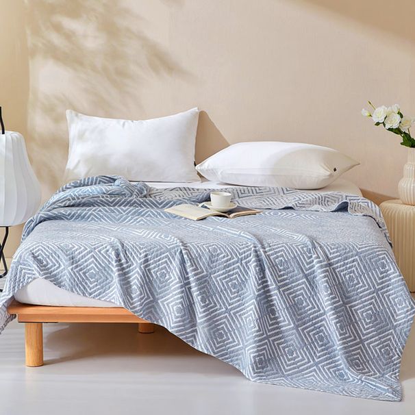 Κουβέρτα 100% βαμβακιού, ελαφριά και αναπνεύσιμη κουβέρτα 3 στρώσεων για το καλοκαίρι, πολυτελή μαλακά κλινοσκεπάσματα γάζας για κρεβάτι_voghion.com