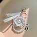 Korean version pearl element camellia keychain bag pendant creative independently designed goods_voghion.com