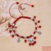 New Women's Summer String Natural Red Agate Peace Lock Tassel Bell Zodiac Year Anklet Accessories_voghion.com