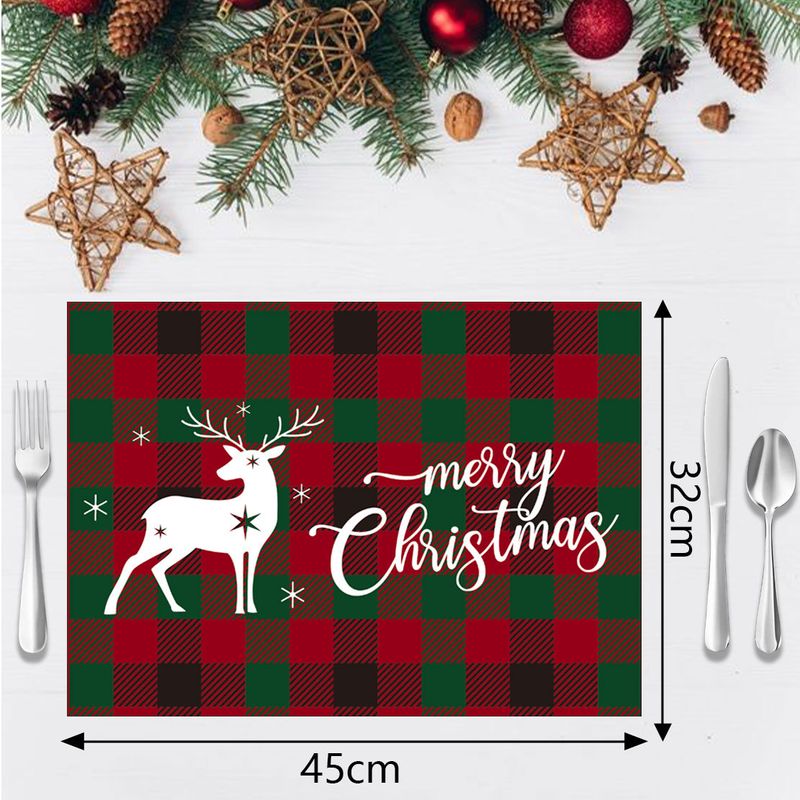 Home & Garden Santa Claus letter printed table mat Christmas linen placemat living room dining table decoration insulation placemat_voghion.com