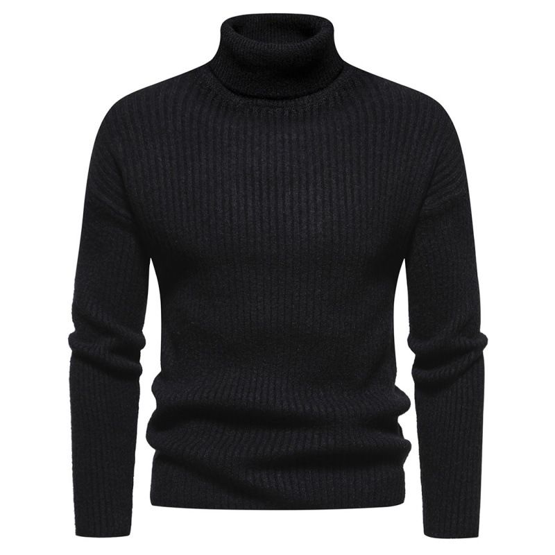 Herre høst- og vinter ny strikkegenser, moteriktig og varm genser, slim fit genser, basisgenser_voghion.com