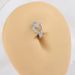 Piercing all'ombelico con anello in zircone intarsiato con fiore personalizzato europeo e americano in acciaio inossidabile liscio_voghion.com