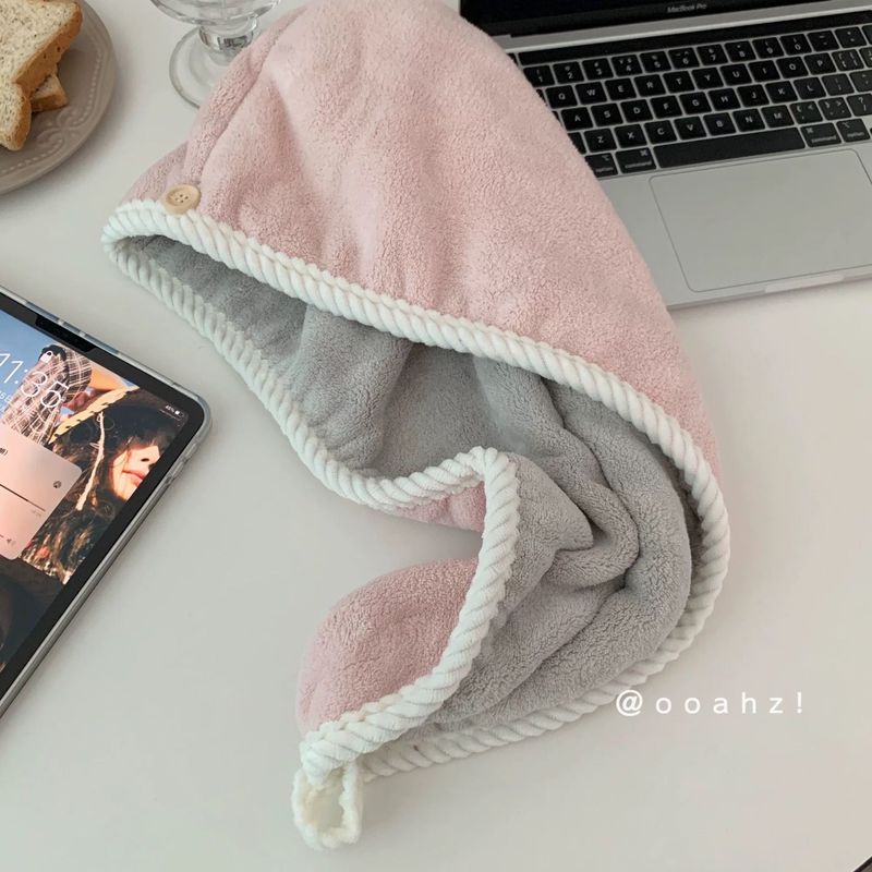 Double-Layer Thickened Quick-Dry New Coral Fleece Head Wrap Absorbent Fast-Drying Home Student Dormitory Hair Drying_voghion.com