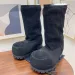 Top Quality Alaska Fur High Snow Boots Women Lamb Slip On Half Booties Pumps Heels Round Toe Designer Plaque Ski Comfor_voghion.com
