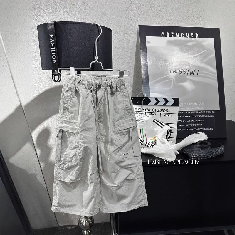 2025 Spring New Children's Clothing Boys Korean Fashion Trend Overalls Children's Spring Clothing Western Style Trousers Wide Leg Pants_voghion.com