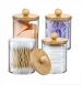 Storage Organizer Holder Canister Apothecary Jars With Lid For Cotton Rounds Acrylic Cosmetic Candy Snacks Desktop Storage Box_voghion.com