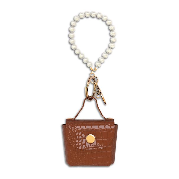 Taschenanhänger Perlentaschenanhänger Autoschlüsselkette Handgefertigte Mini-Taschenaccessoires Schmuck Pu-Leder D-Schnalle_voghion.com