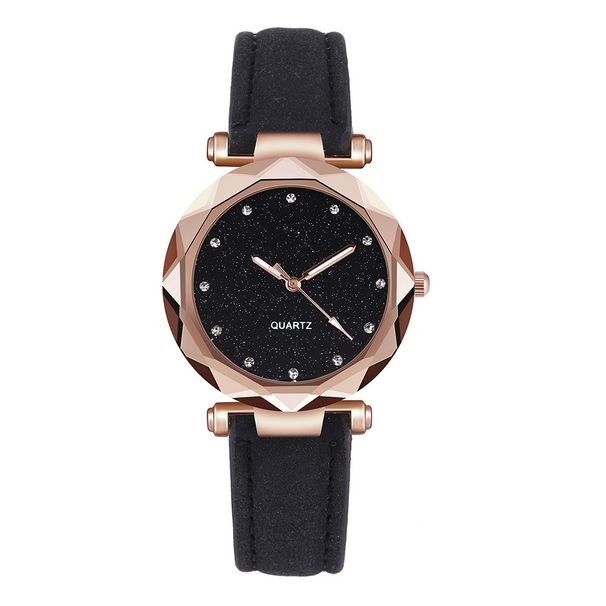 Fashionable Women's Watch Set With Silver Rhinestone Dial & Faux Leather Strap - Trendy Two-Piece Accessory For Casual Wear (Black)_voghion.com