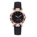 Fashionable Women's Watch Set With Silver Rhinestone Dial & Faux Leather Strap - Trendy Two-Piece Accessory For Casual Wear (Black)_voghion.com